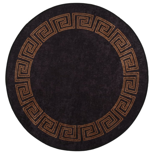 vidaXL Rug Washable ì 120 cm Black and Gold Anti Slip