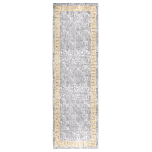 vidaXL Rug Washable 80x300 cm Grey Anti Slip