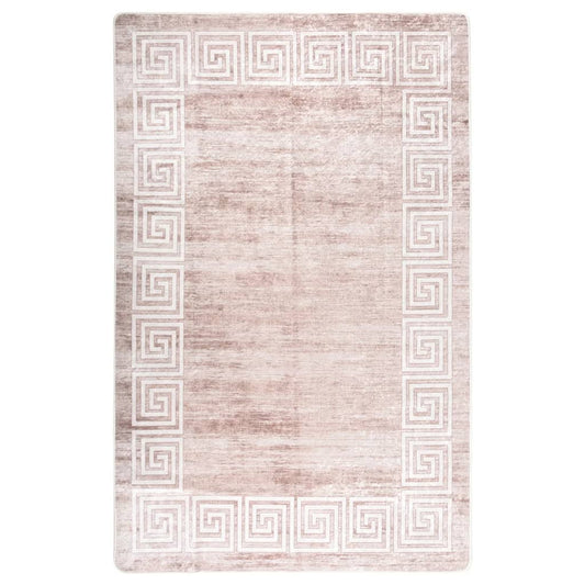 vidaXL Rug Washable 80x150 cm Beige Anti Slip