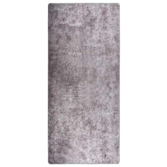 vidaXL Rug Washable 80x300 cm Grey Anti Slip
