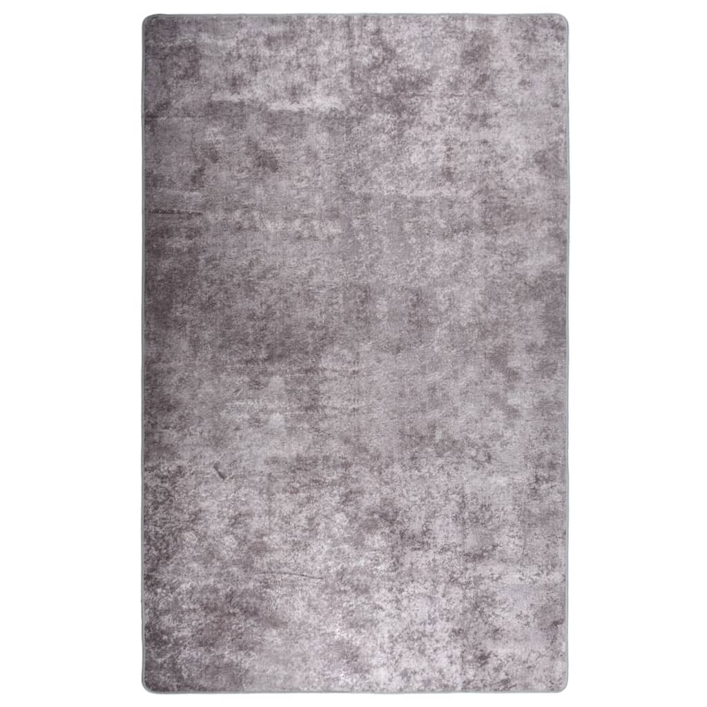 vidaXL Rug Washable 160x230 cm Grey Anti Slip