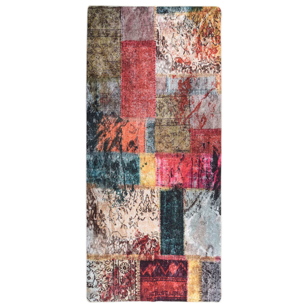 vidaXL Rug Washable Patchwork 80x300 cm Multicolour Anti Slip