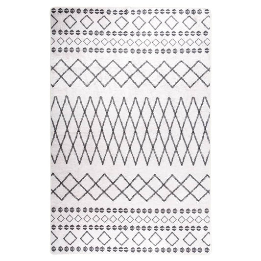 vidaXL Rug Washable 160x230 cm Black and White Anti Slip