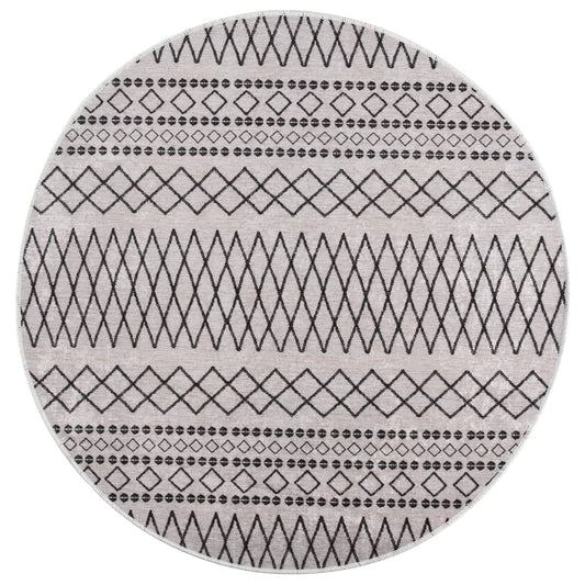 vidaXL Rug Washable ì 120 cm Black and White Anti Slip