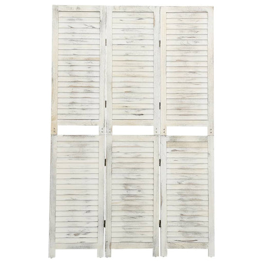 vidaXL 3-Panel Room Divider Antique White 105x165 cm Wood