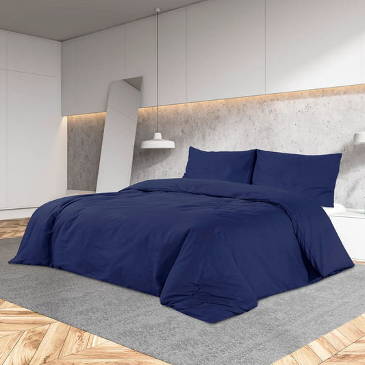 vidaXL Duvet Cover Set Navy Blue 260x240 cm Light-weight Microfiber