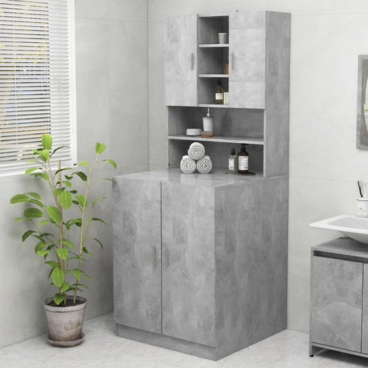 vidaXL Washing Machine Cabinet Concrete Grey