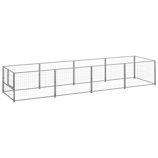 vidaXL Dog Kennel Silver 4 må_ Steel