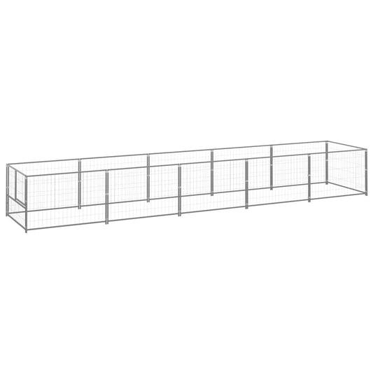 vidaXL Dog Kennel Silver 5 må_ Steel