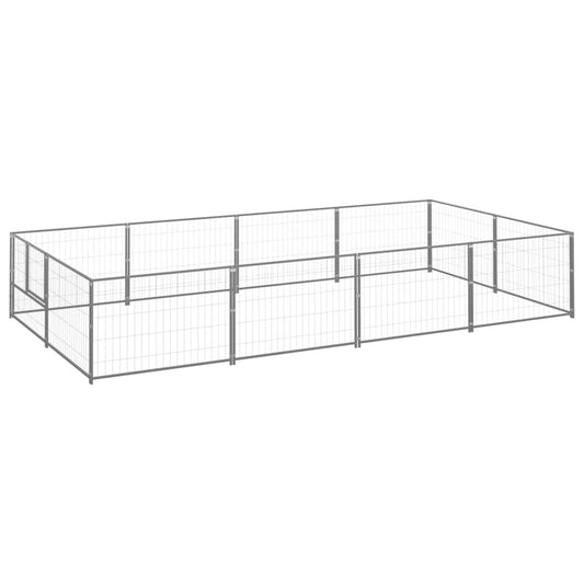vidaXL Dog Kennel Silver 8 må_ Steel