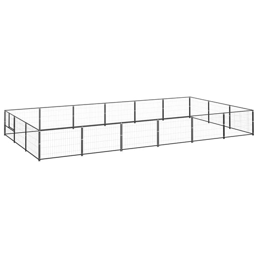 vidaXL Dog Kennel Black 18 må_ Steel