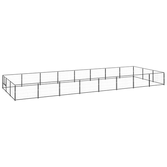 vidaXL Dog Kennel Black 24 må_ Steel