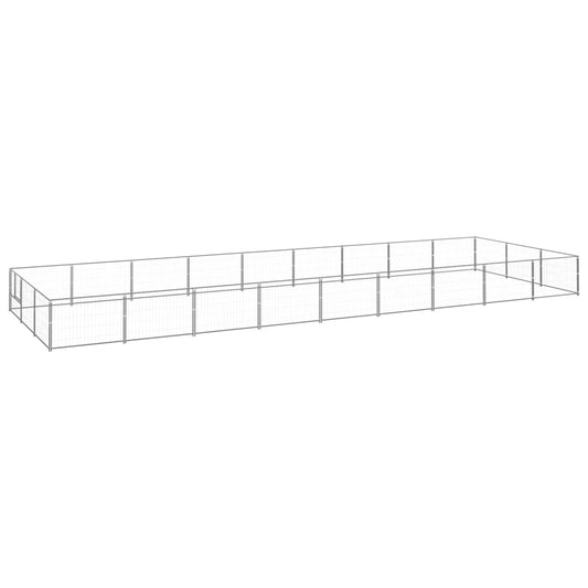 vidaXL Dog Kennel Silver 27 må_ Steel