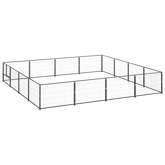 vidaXL Dog Kennel Black 16 må_ Steel