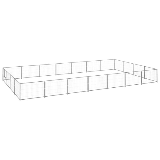 vidaXL Dog Kennel Silver 28 må_ Steel