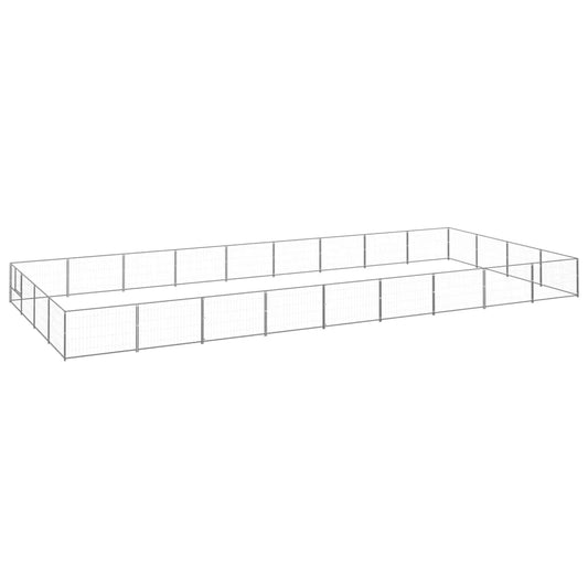 vidaXL Dog Kennel Silver 36 må_ Steel