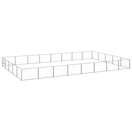 vidaXL Dog Kennel Silver 40 må_ Steel