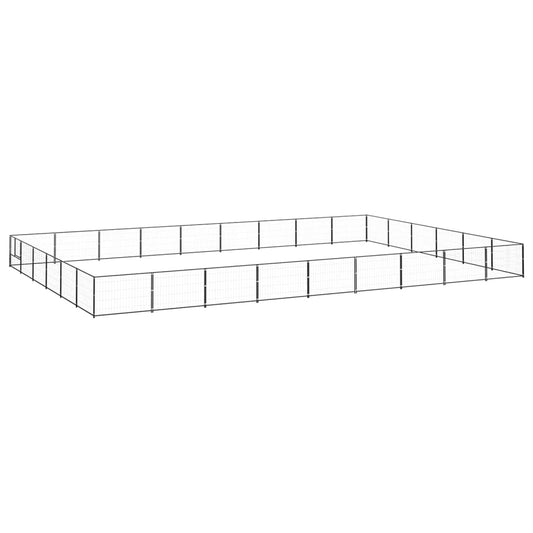 vidaXL Dog Kennel Black 54 må_ Steel