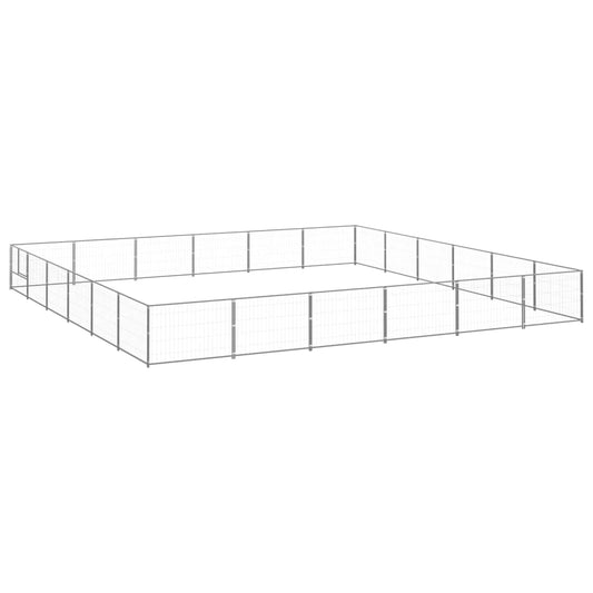 vidaXL Dog Kennel Silver 36 må_ Steel
