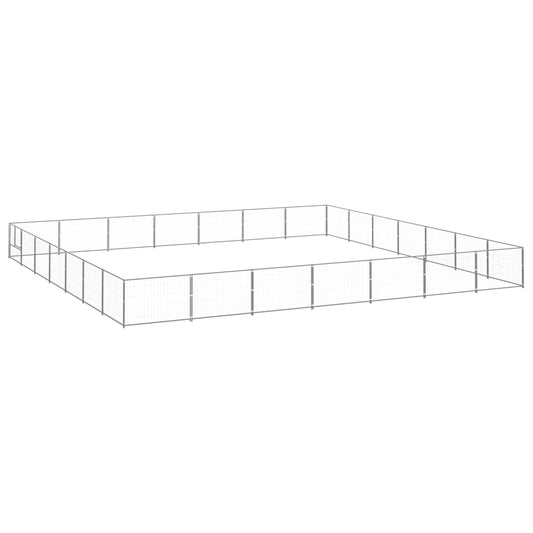 vidaXL Dog Kennel Silver 49 må_ Steel