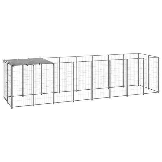 vidaXL Dog Kennel Silver 4.84 må_ Steel