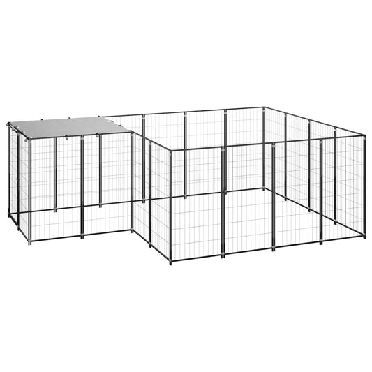 vidaXL Dog Kennel Black 6.05 må_ Steel