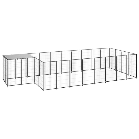 vidaXL Dog Kennel Black 10.89 må_ Steel