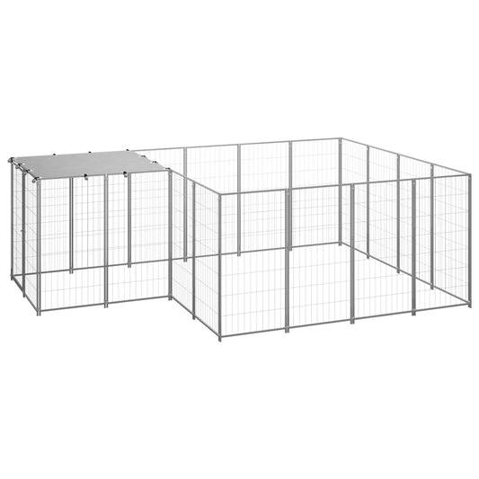 vidaXL Dog Kennel Silver 6.05 må_ Steel