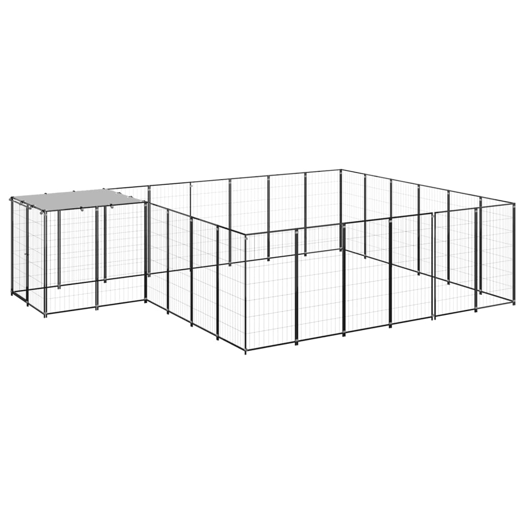 vidaXL Dog Kennel Black 12.1 må_ Steel