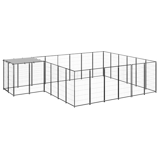 vidaXL Dog Kennel Black 12.1 må_ Steel