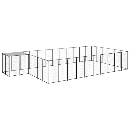vidaXL Dog Kennel Black 19.36 må_ Steel