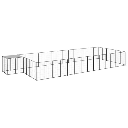 vidaXL Dog Kennel Black 26.62 må_ Steel