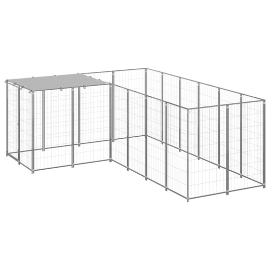 vidaXL Dog Kennel Silver 4.84 må_ Steel