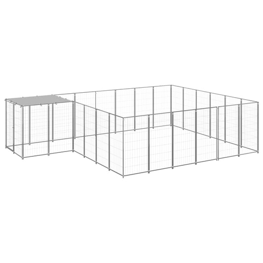 vidaXL Dog Kennel Silver 12.1 må_ Steel