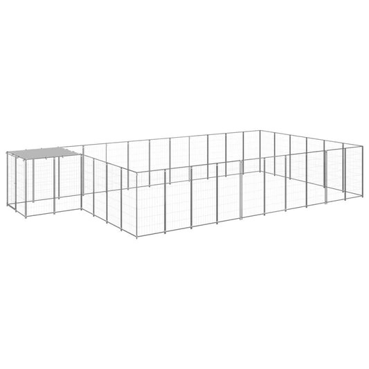 vidaXL Dog Kennel Silver 19.36 må_ Steel