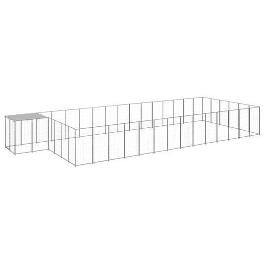 vidaXL Dog Kennel Silver 26.62 må_ Steel