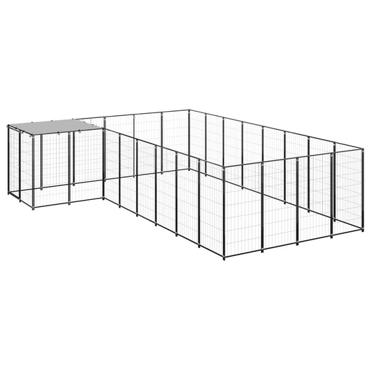 vidaXL Dog Kennel Black 10.89 må_ Steel