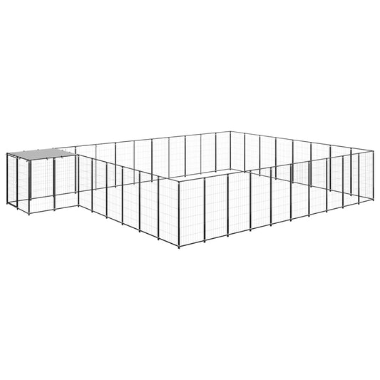 vidaXL Dog Kennel Black 25.41 må_ Steel