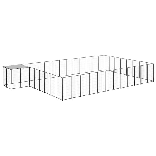 vidaXL Dog Kennel Black 30.25 må_ Steel