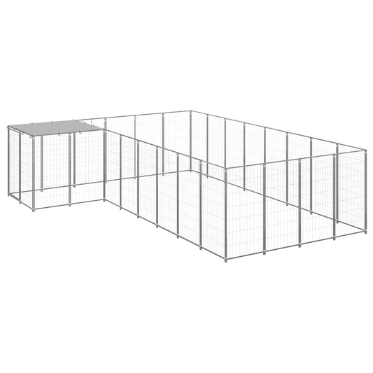 vidaXL Dog Kennel Silver 10.89 må_ Steel