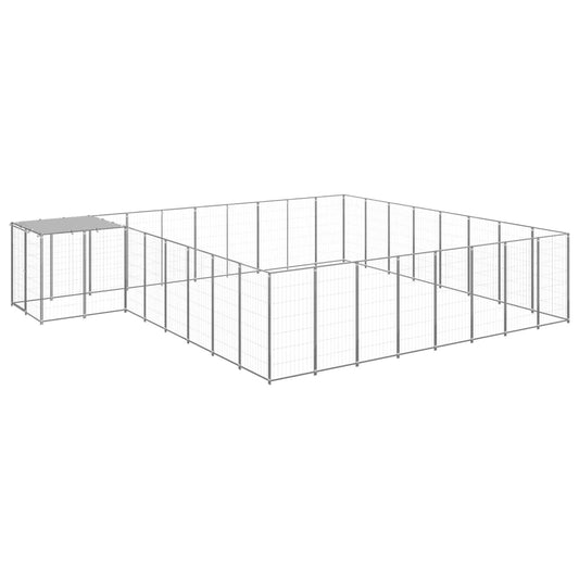 vidaXL Dog Kennel Silver 20.57 må_ Steel
