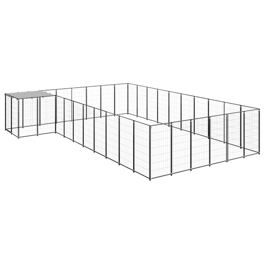 vidaXL Dog Kennel Black 19.36 må_ Steel