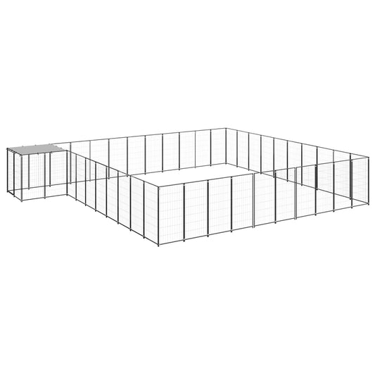 vidaXL Dog Kennel Black 31.46 må_ Steel