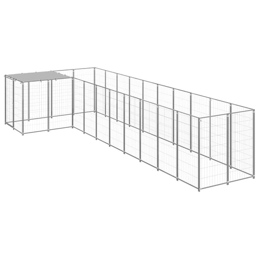 vidaXL Dog Kennel Silver 7.26 må_ Steel