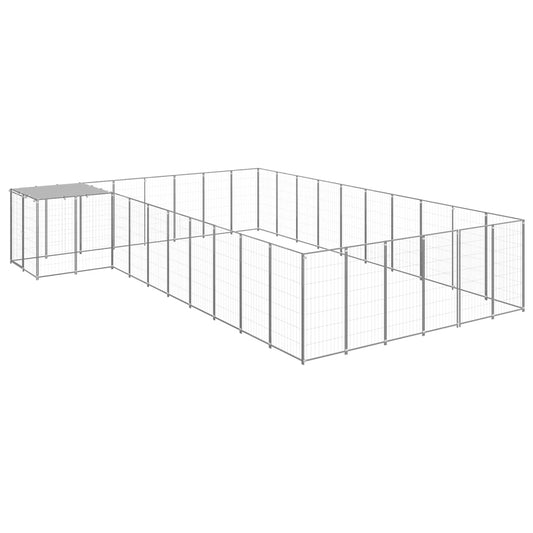 vidaXL Dog Kennel Silver 19.36 må_ Steel