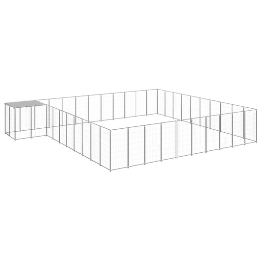 vidaXL Dog Kennel Silver 31.46 må_ Steel