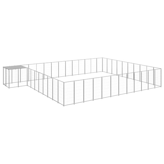 vidaXL Dog Kennel Silver 37.51 må_ Steel