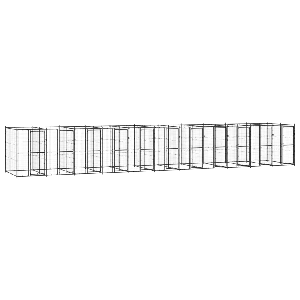 vidaXL Outdoor Dog Kennel Steel 26.62 må_