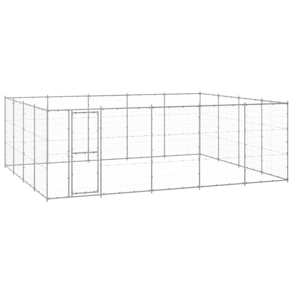 vidaXL Outdoor Dog Kennel Galvanised Steel 24.2 må_