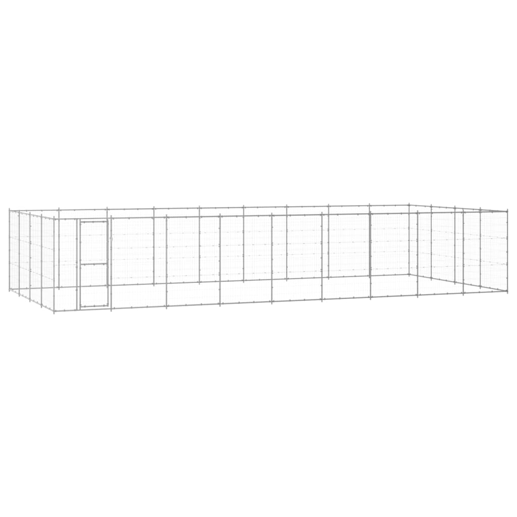 vidaXL Outdoor Dog Kennel Galvanised Steel 43.56 må_